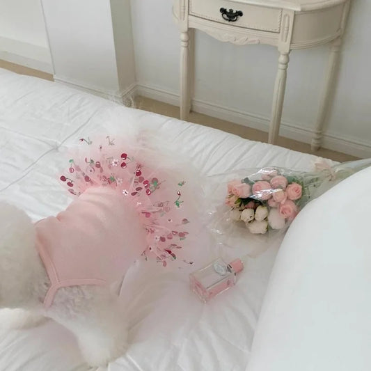 Cute Dog Dress Cherry Strawberry